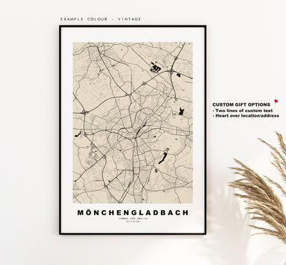 Monchengladbach Map Print - City Map Poster - Map Wall Art - Germany City Maps - Monchengladbach Print - Poster - Minimalist City Map