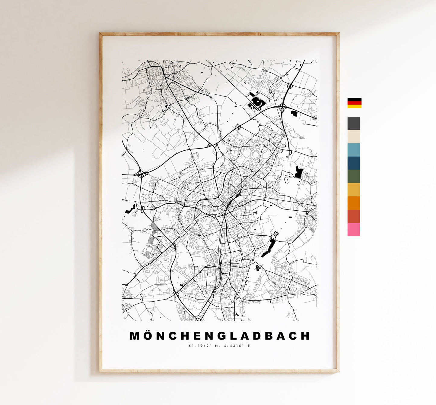 Monchengladbach Map Print - City Map Poster - Map Wall Art - Germany City Maps - Monchengladbach Print - Poster - Minimalist City Map