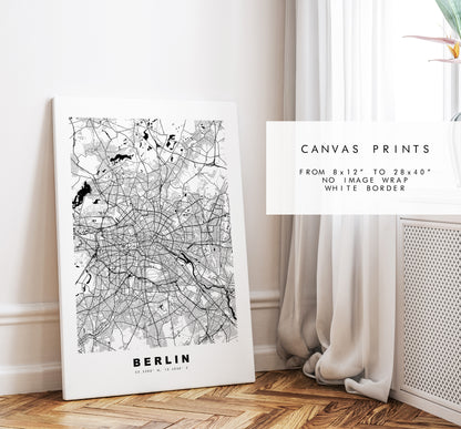 Berlin Map Print - City Map Poster - Map Wall Art - Germany City Maps - Berlin Print - Berlin Poster - Minimalist City Map - Germany