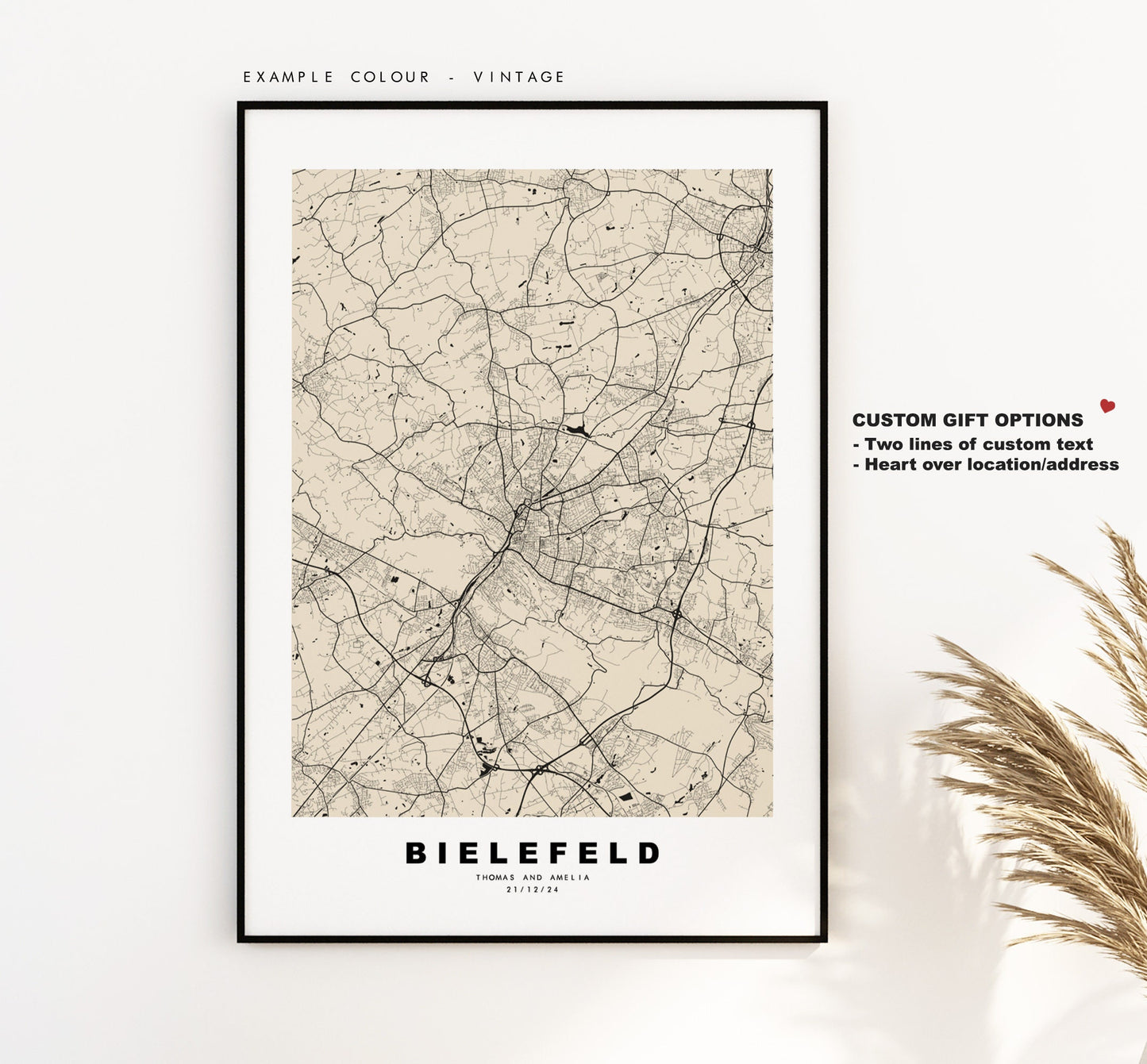 Bielefeld Map Print - City Map Poster - Map Wall Art - Germany City Maps - Bielefeld Print - Bielefeld Poster - Minimalist City Map