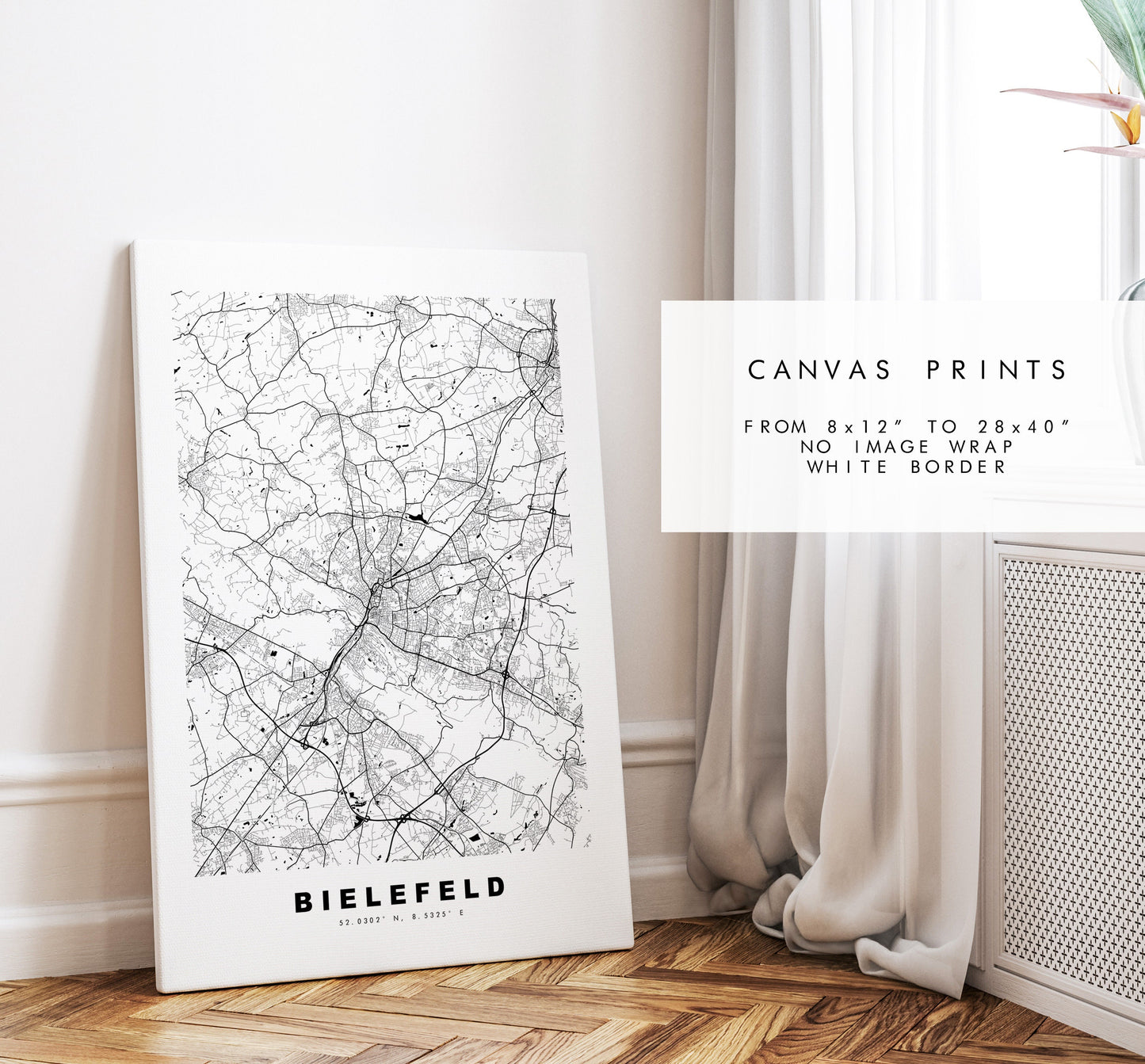 Bielefeld Map Print - City Map Poster - Map Wall Art - Germany City Maps - Bielefeld Print - Bielefeld Poster - Minimalist City Map