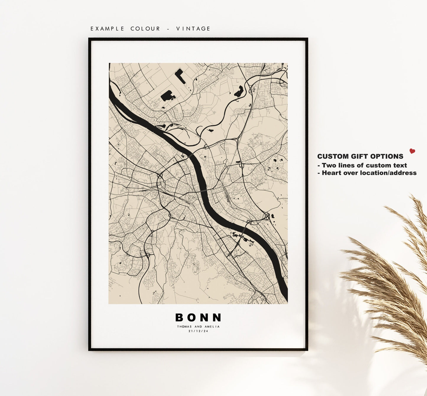 Bonn Map Print - City Map Poster - Map Wall Art - Germany City Maps - Bonn Print - Bonn Poster - Minimalist City Map - Germany