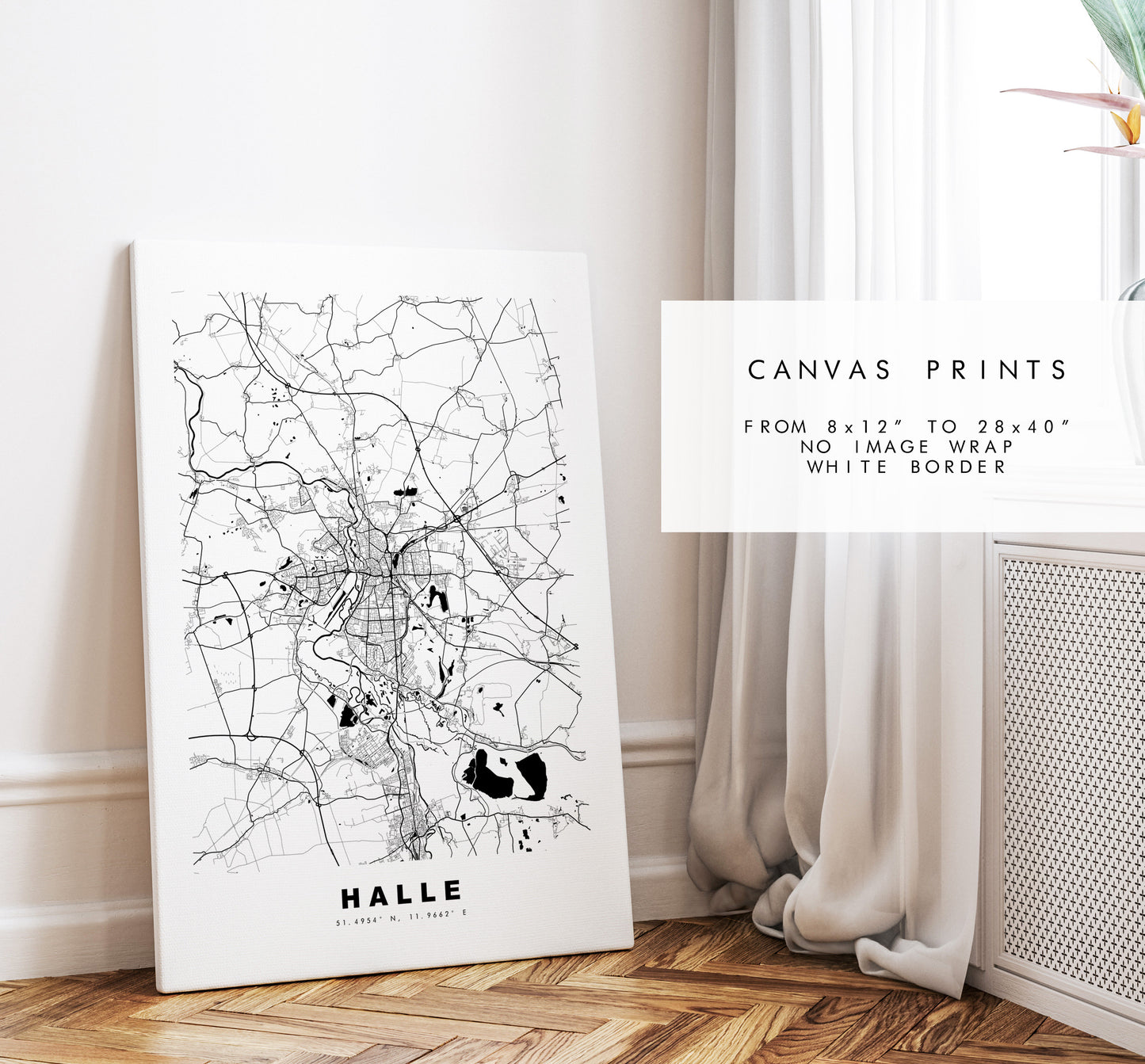 Halle Map Print - City Map Poster - Map Wall Art - Germany City Maps - Halle Print - Halle Poster - Minimalist City Map - Germany