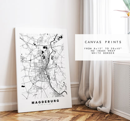 Magdeburg Map Print - City Map Poster - Map Wall Art - Germany City Maps - Magdeburg Print - Magdeburg Poster - Minimalist City Map