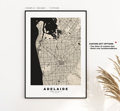 Adelaide Map Print - City Map Poster - Map Wall Art - Australia City Maps - Adelaide Print - Adelaide Poster - Minimalist City Map