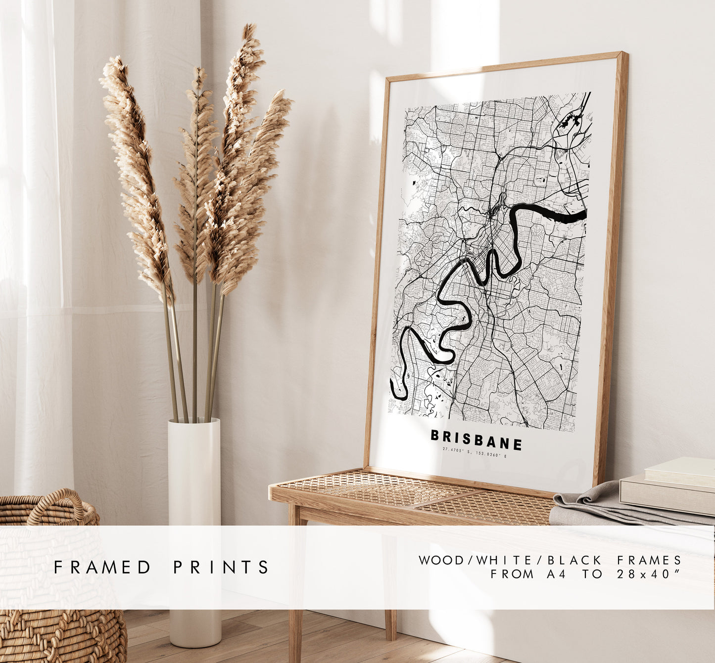 Brisbane Map Print - City Map Poster - Map Wall Art - Australia City Maps - Brisbane Print - Brisbane Poster - Minimalist City Map