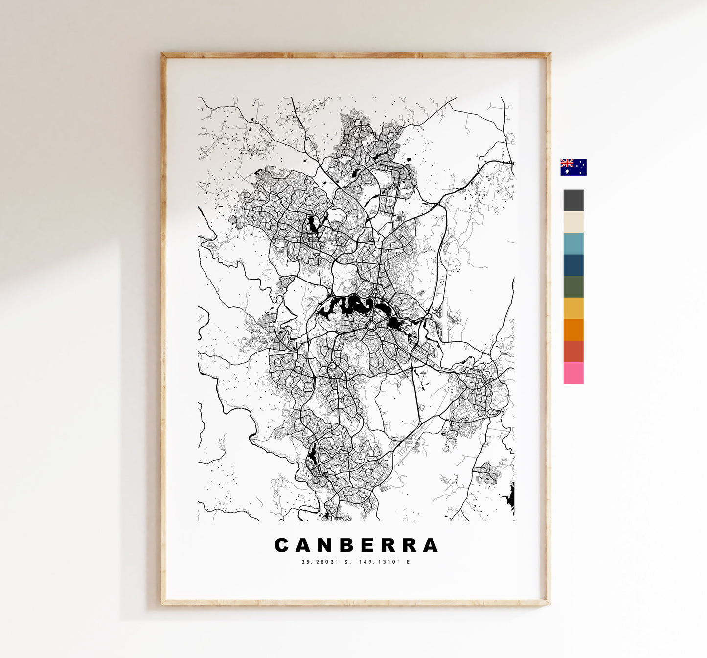 Canberra Map Print - City Map Poster - Map Wall Art - Australia City Maps - Canberra Print - Canberra Poster - Minimalist City Map