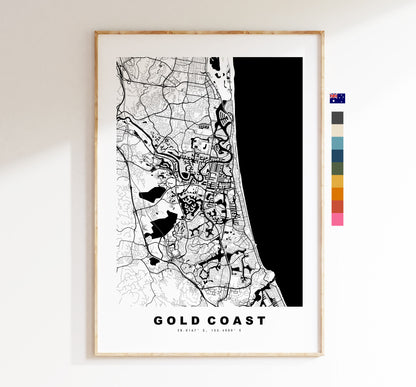 Gold Coast Map Print - City Map Poster - Map Wall Art - Australia City Maps - Gold Coast Print - Gold Coast Poster - Minimalist City Map