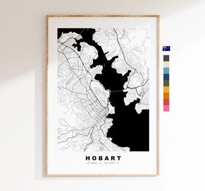 Hobart Map Print - City Map Poster - Map Wall Art - Australia City Maps - Hobart Print - Hobart Poster - Minimalist City Map - Australia