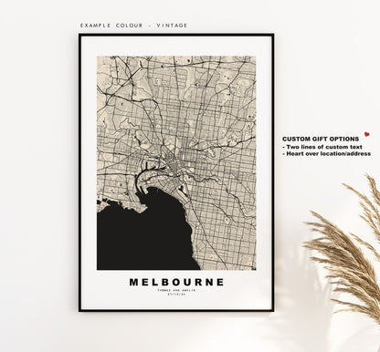 Melbourne Map Print - City Map Poster - Map Wall Art - Australia City Maps - Melbourne Print - Melbourne Poster - Minimalist City Map