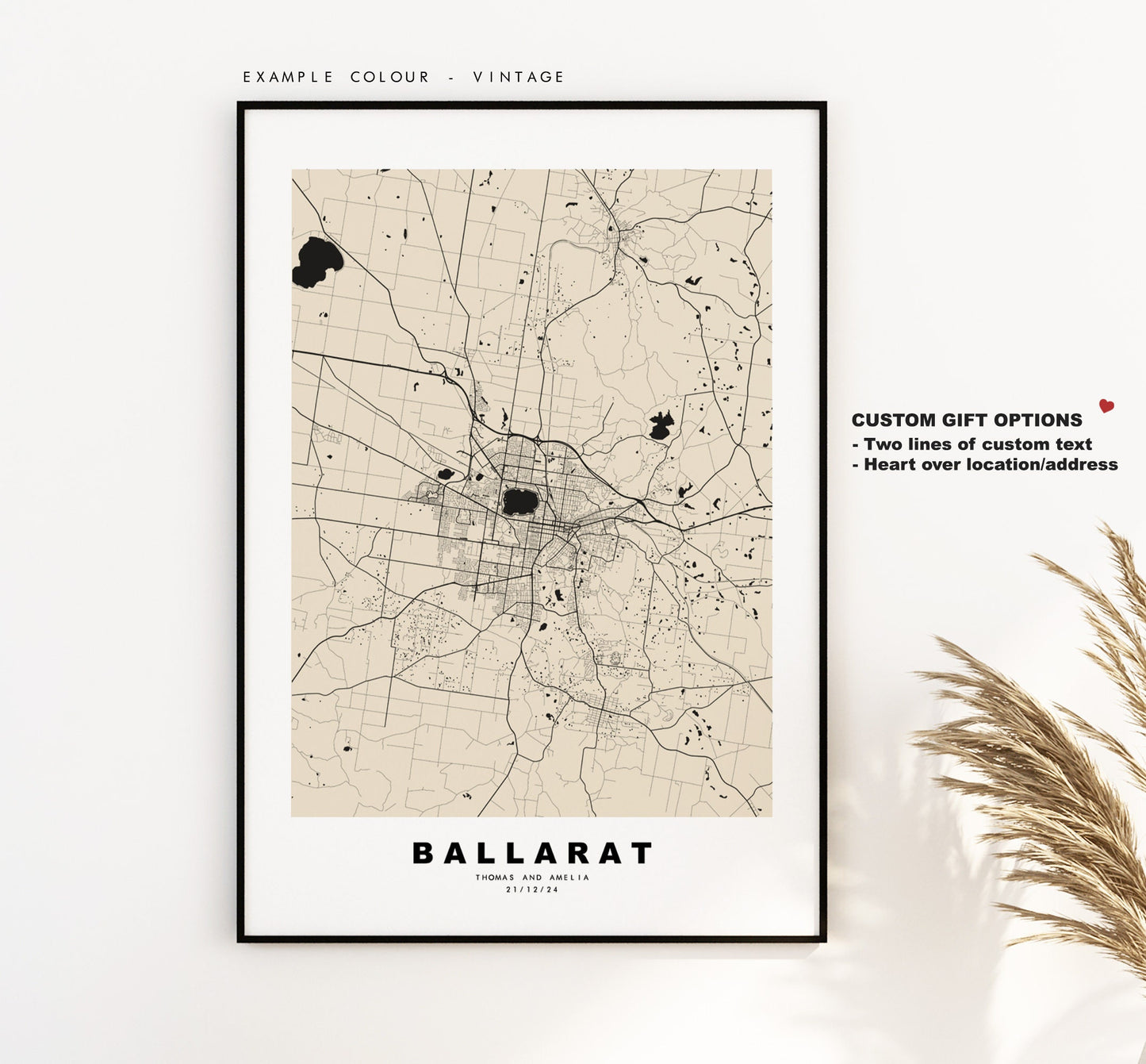 Ballarat Map Print - City Map Poster - Map Wall Art - Australia City Maps - Ballarat Print - Ballarat Poster - Minimalist City Map