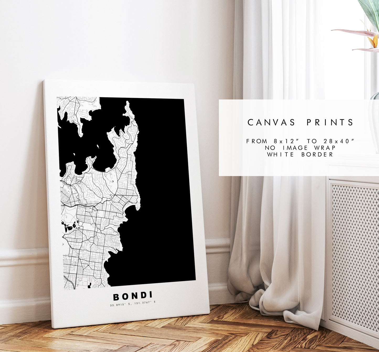 Bondi Map Print - City Map Poster - Map Wall Art - Australia City Maps - Bondi Print - Bondi Poster - Minimalist City Map - Australia