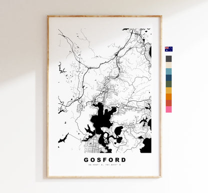 Gosford Map Print - City Map Poster - Map Wall Art - Australia City Maps - Gosford Print - Gosford Poster - Minimalist City Map - Australia