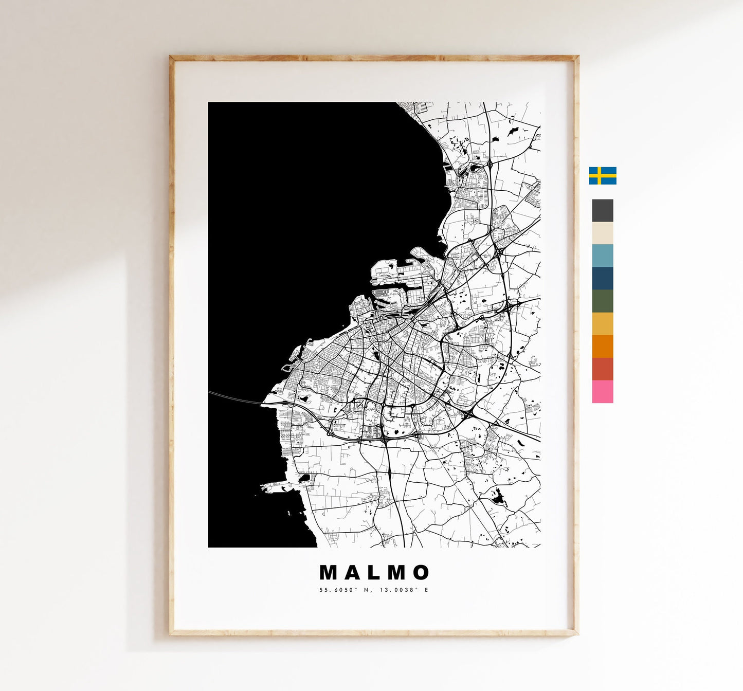 Malmo Map Print - City Map Poster - Map Wall Art - Sweden City Maps - Malmo Print - Malmo Poster - Minimalist City Map - Sweden