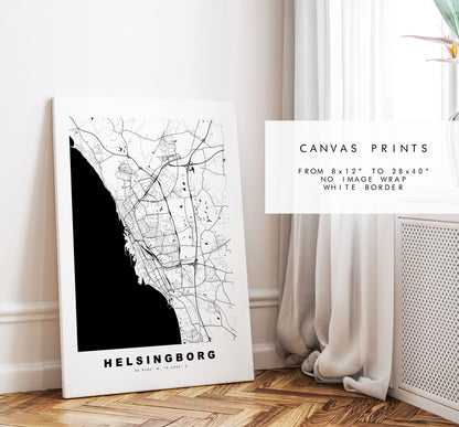 Helsingborg Map Print - City Map Poster - Map Wall Art - Sweden City Maps - Helsingborg Print - Helsingborg Poster - Minimalist City Map