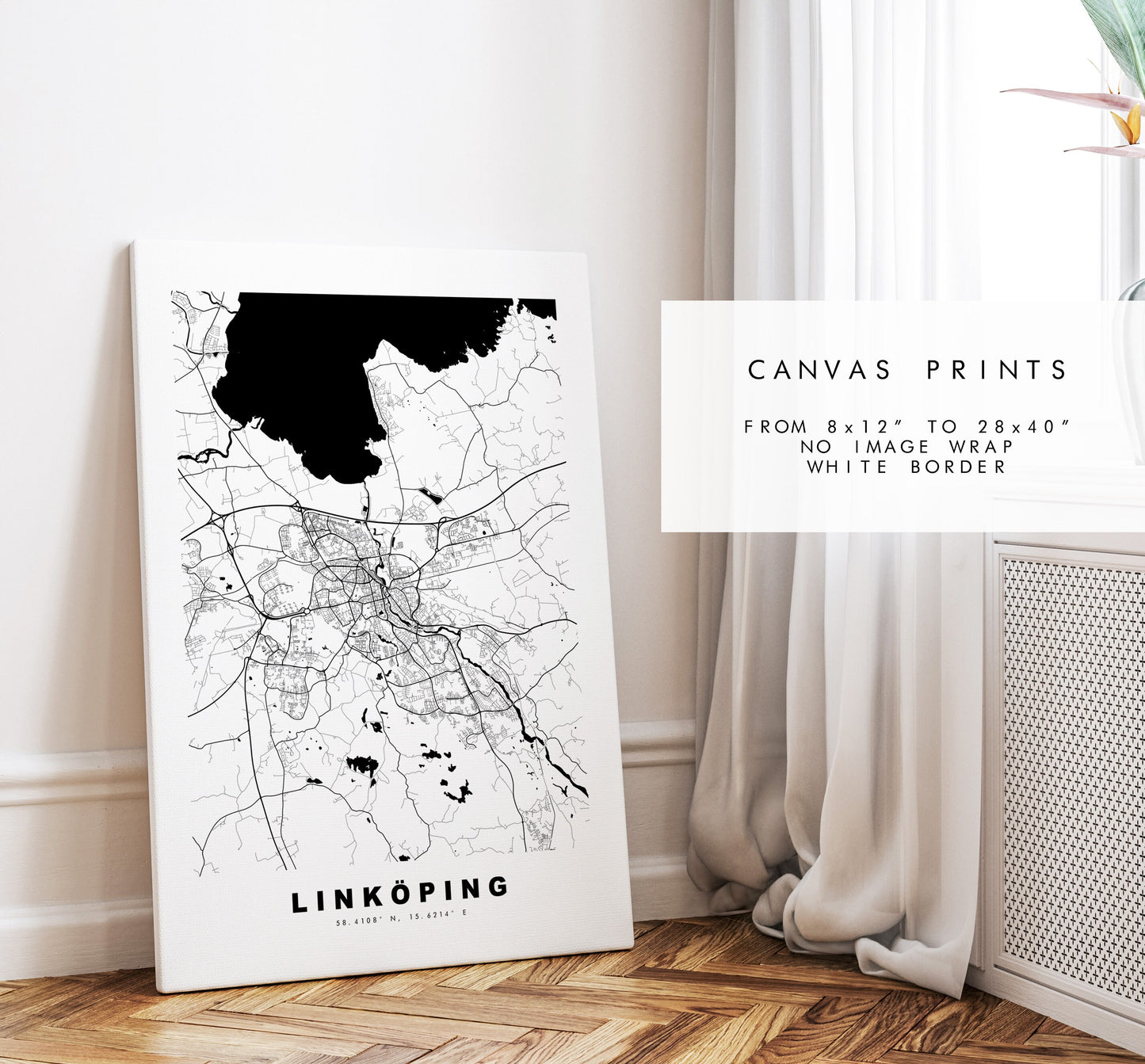 Linkoping Map Print - City Map Poster - Map Wall Art - Sweden City Maps - Linköping Print - Linköping Poster - Minimalist City Map - Sweden