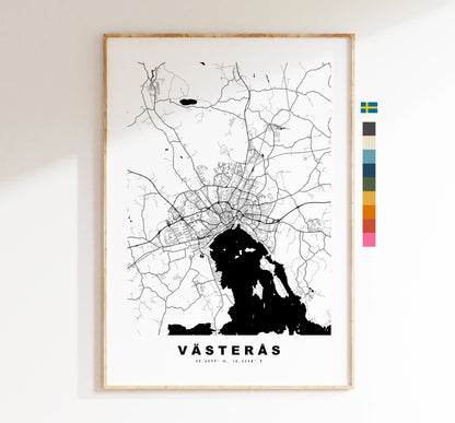 Vasteras Map Print - City Map Poster - Map Wall Art - Sweden City Maps - Västerås Print - Västerås Poster - Minimalist City Map - Sweden