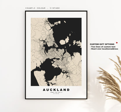 Auckland Map Print - City Map Poster - Map Wall Art - New Zealand City Maps - Auckland Print - Auckland Poster - Minimalist City Map