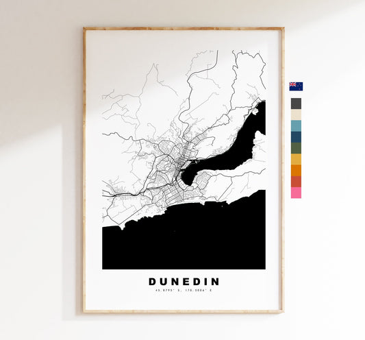 Dunedin Map Print - City Map Poster - Map Wall Art - New Zealand City Maps - Dunedin Print - Dunedin Poster - Minimalist City Map