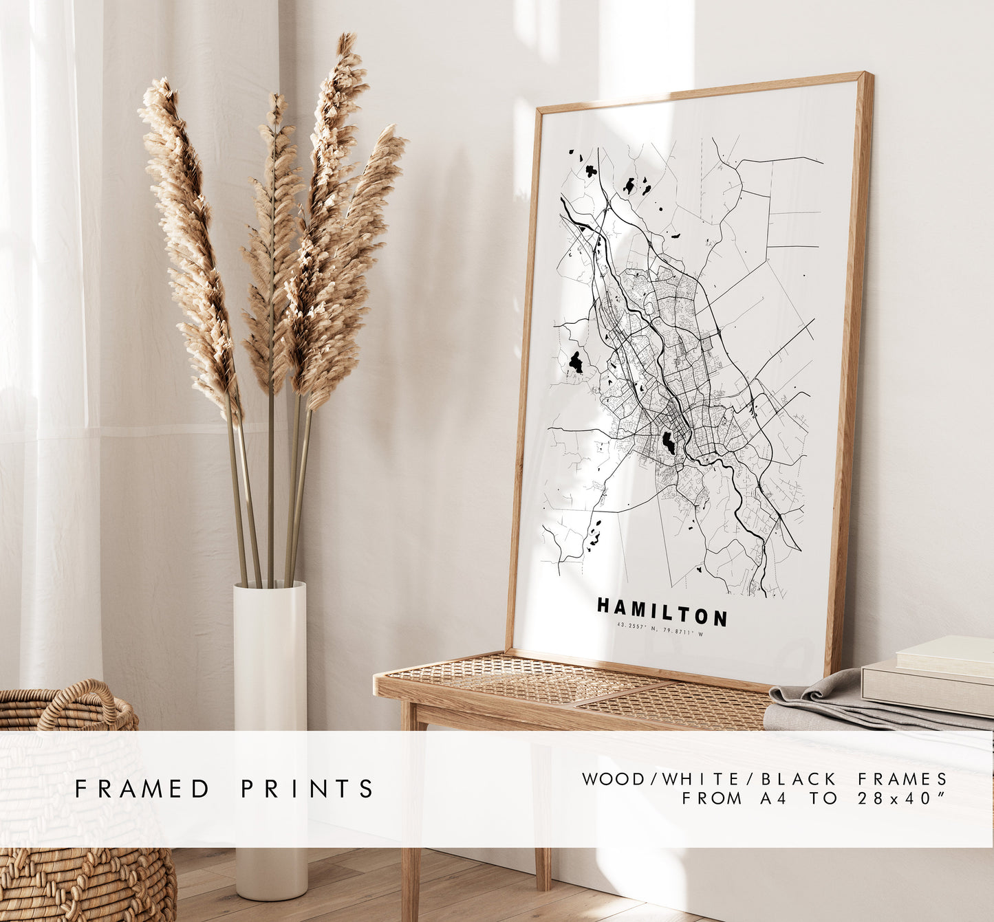 Hamilton Map Print - City Map Poster - Map Wall Art - New Zealand City Maps - Hamilton Print - Hamilton Poster - Minimalist City Map