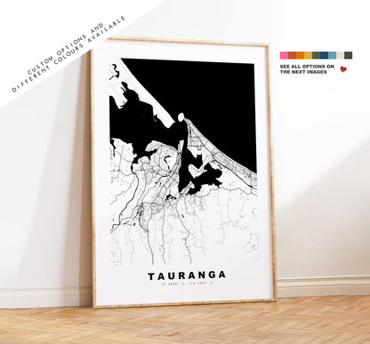 Tauranga Map Print - City Map Poster - Map Wall Art - New Zealand City Maps - Tauranga Print - Tauranga Poster - Minimalist City Map