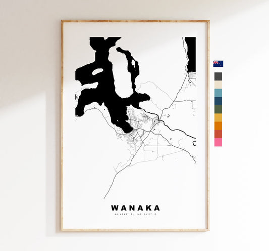 Wanaka Map Print - City Map Poster - Map Wall Art - New Zealand City Maps - Wanaka Print - Wanaka Poster - Minimalist City Map