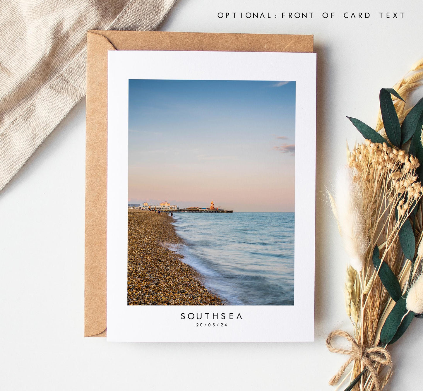 Southsea Beach Greeting Card - Portsmouth and Southsea Photography Greeting Cards - Envelope Included - Birthday - Wedding - Anniversary