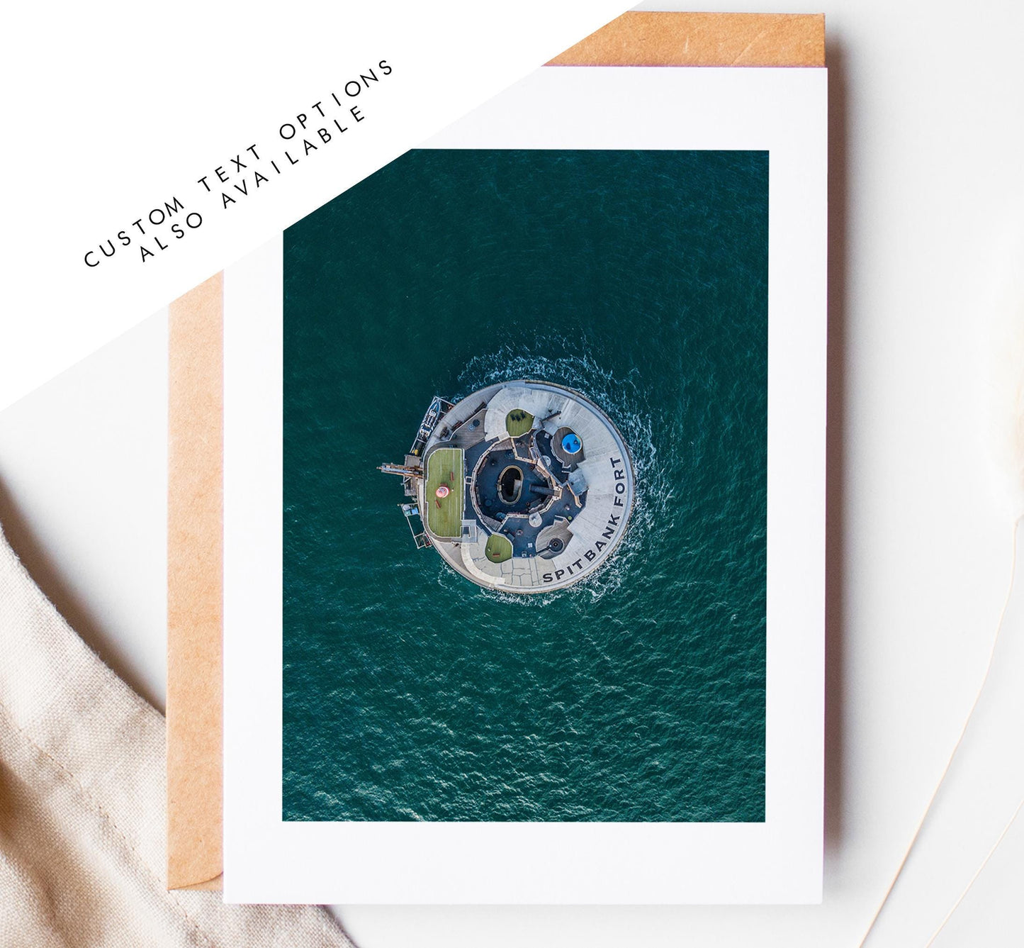 Spitbank Fort Greeting Card - Portsmouth and Southsea Photography Greeting Cards - Envelope Included - Birthday - Wedding - Anniversary