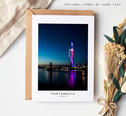 Spinnaker Tower Greeting Card - Portsmouth and Southsea Photography Greeting Cards - Envelope Included - Birthday - Wedding - Anniversary