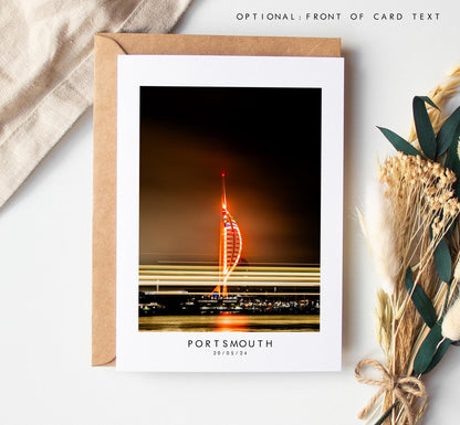 Spinnaker Tower Greeting Card - Portsmouth and Southsea Photography Greeting Cards - Envelope Included - Birthday - Wedding - Anniversary