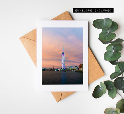 Spinnaker Tower Greeting Card - Portsmouth and Southsea Photography Greeting Cards - Envelope Included - Birthday - Wedding - Anniversary