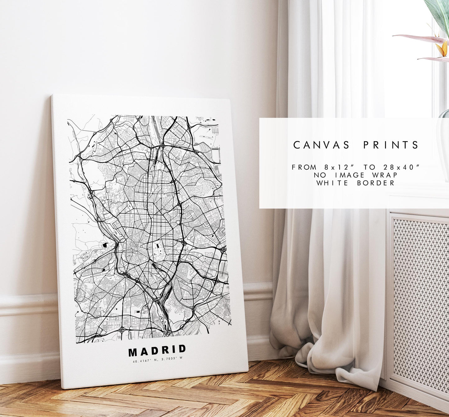 Madrid Map Print - City Map Poster - Map Art - Map Wall Art - Spain City Maps - Madrid Print - Madrid Poster - Minimalist City Map