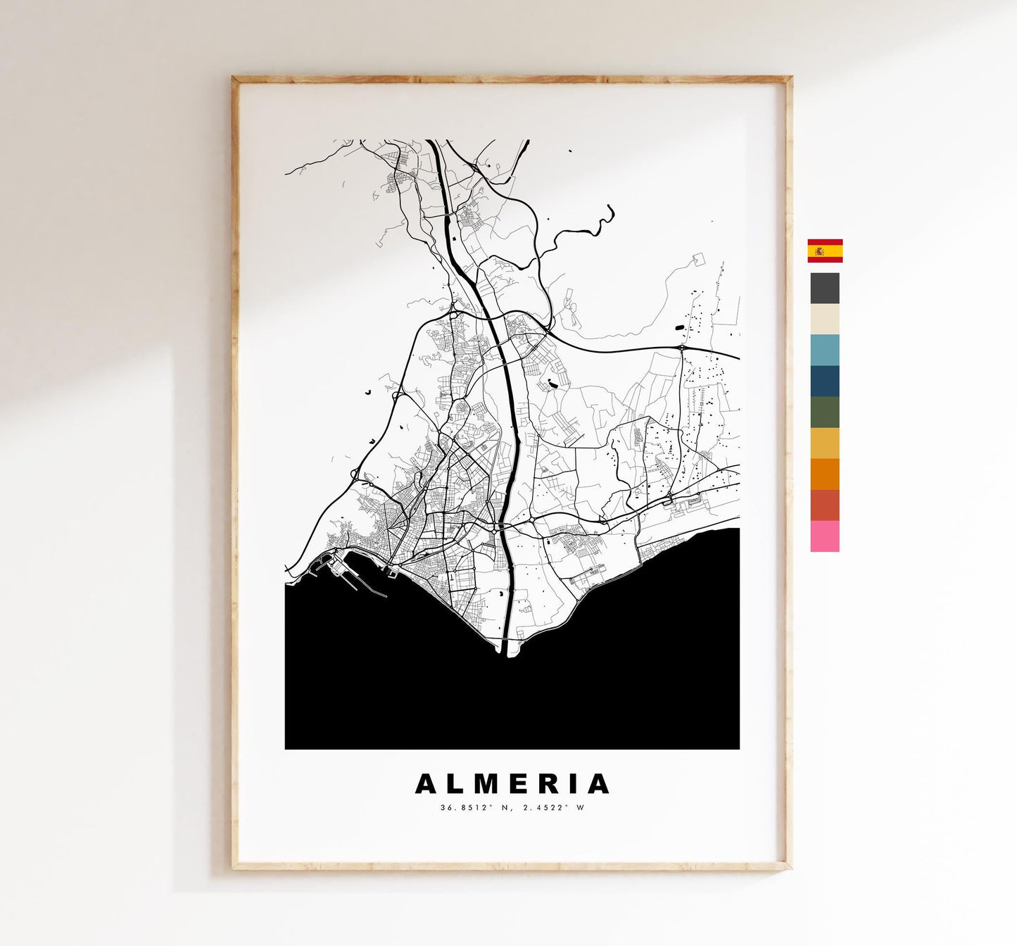 Almeria Map Print - City Map Poster - Map Art - Map Wall Art - Spain City Maps - Almeria Print - Almeria Poster - Minimalist City Map