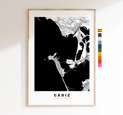 Cadiz Map Print - City Map Poster - Map Art - Map Wall Art - Spain City Maps - Cadiz Print - Cadiz Poster - Minimalist City Map