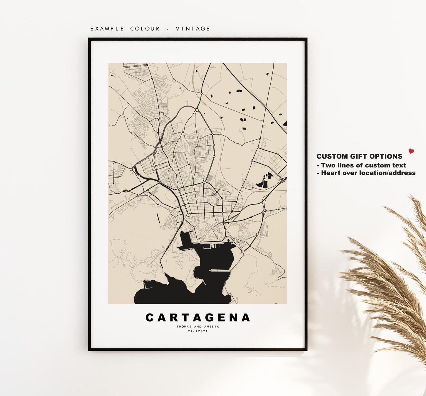 Cartagena Map Print - City Map Poster - Map Art - Map Wall Art - Spain City Maps - Cartagena Print - Cartagena Poster - Minimalist City Map