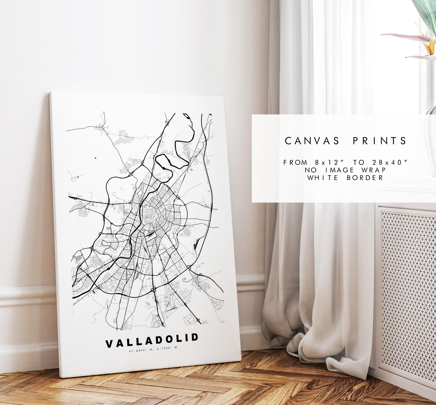 Valladolid Map Print - City Map Poster - Map Art - Map Wall Art - Spain City Maps - Valladolid Print - Poster - Minimalist City Map