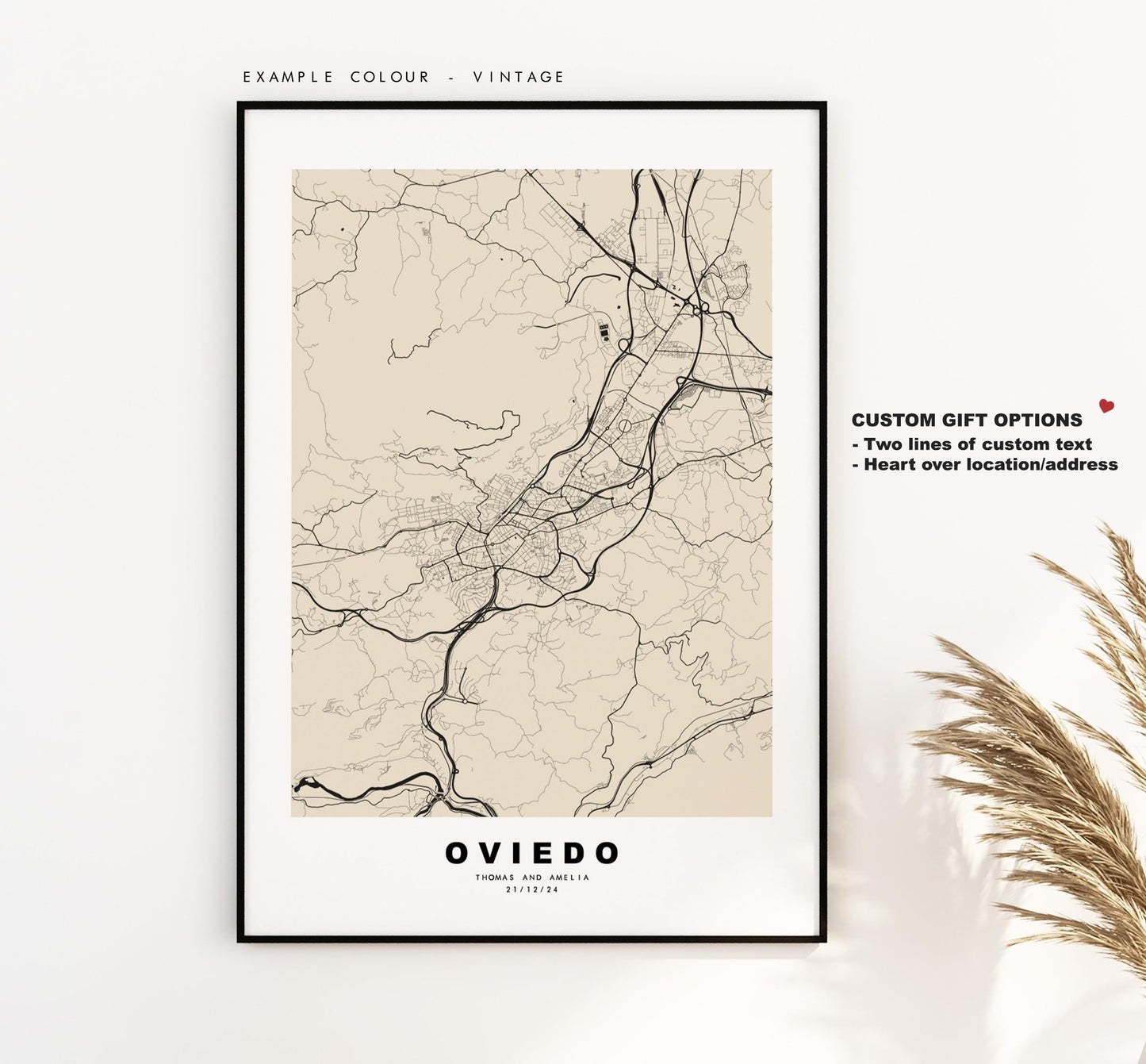 Oviedo Map Print - City Map Poster - Map Art - Map Wall Art - Spain City Maps - Oviedo Print - Oviedo Poster - Minimalist City Map