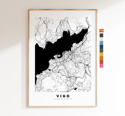 Vigo Map Print - City Map Poster - Map Art - Map Wall Art - Spain City Maps - Vigo Print - Vigo Poster - Minimalist City Map