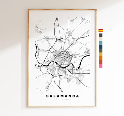 Salamanca Map Print - City Map Poster - Map Art - Map Wall Art - Spain City Maps - Salamanca Print - Salamanca Poster - Minimalist City Map