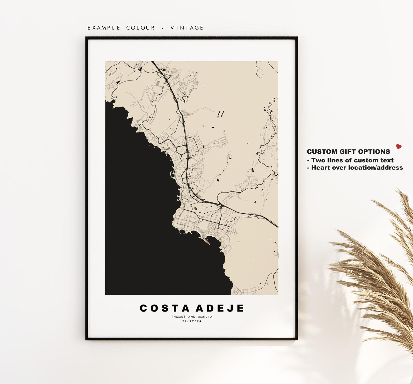 Costa Adeje Map Print - City Map Poster - Tenerife - Map Wall Art - Spain City Maps - Print - Adeje - Las Americas - Minimalist City Map