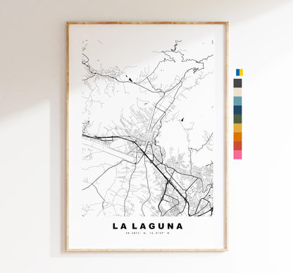 La Laguna Map Print - City Map Poster - Tenerife - Map Wall Art - Spain City Maps - Print - San Cristóbal de La Laguna - Minimalist City Map