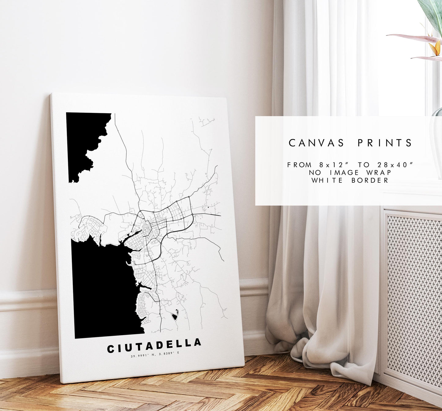 Ciutadella Map Print - City Map Poster - Map Art - Map Wall Art - Spain City Maps - Print - Ciutadella de Menorca  - Minimalist City Map