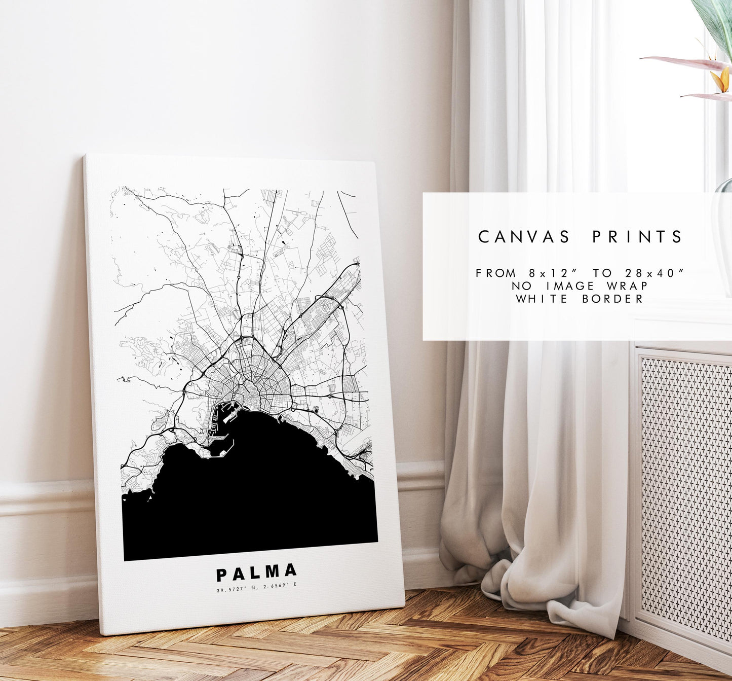 Palma Map Print - City Map Poster - Map Art - Map Wall Art - Spain City Maps - Print - Palma - Mallorca  - Minimalist City Map