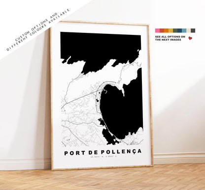 Port de Pollenca Map Print - City Map Poster - Map Art - Map Wall Art - Spain City Maps - Print - Mallorca  - Minimalist City Map