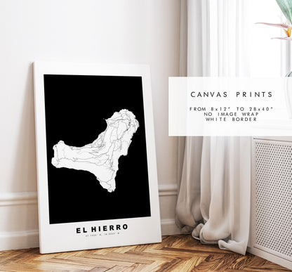 El Hierro Map Print - Map Poster - Map Art - Map Wall Art - Spain Maps - El Hierro Print - Canary Islands Poster - Minimalist Map