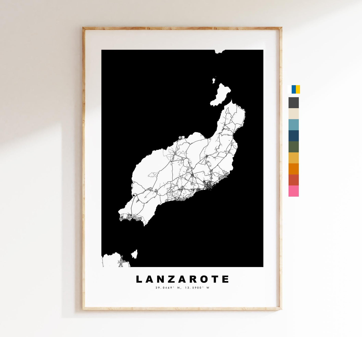 Lanzarote Map Print - Map Poster - Map Art - Map Wall Art - Spain Maps - Lanzarote Print - Canary Islands Poster - Minimalist Map