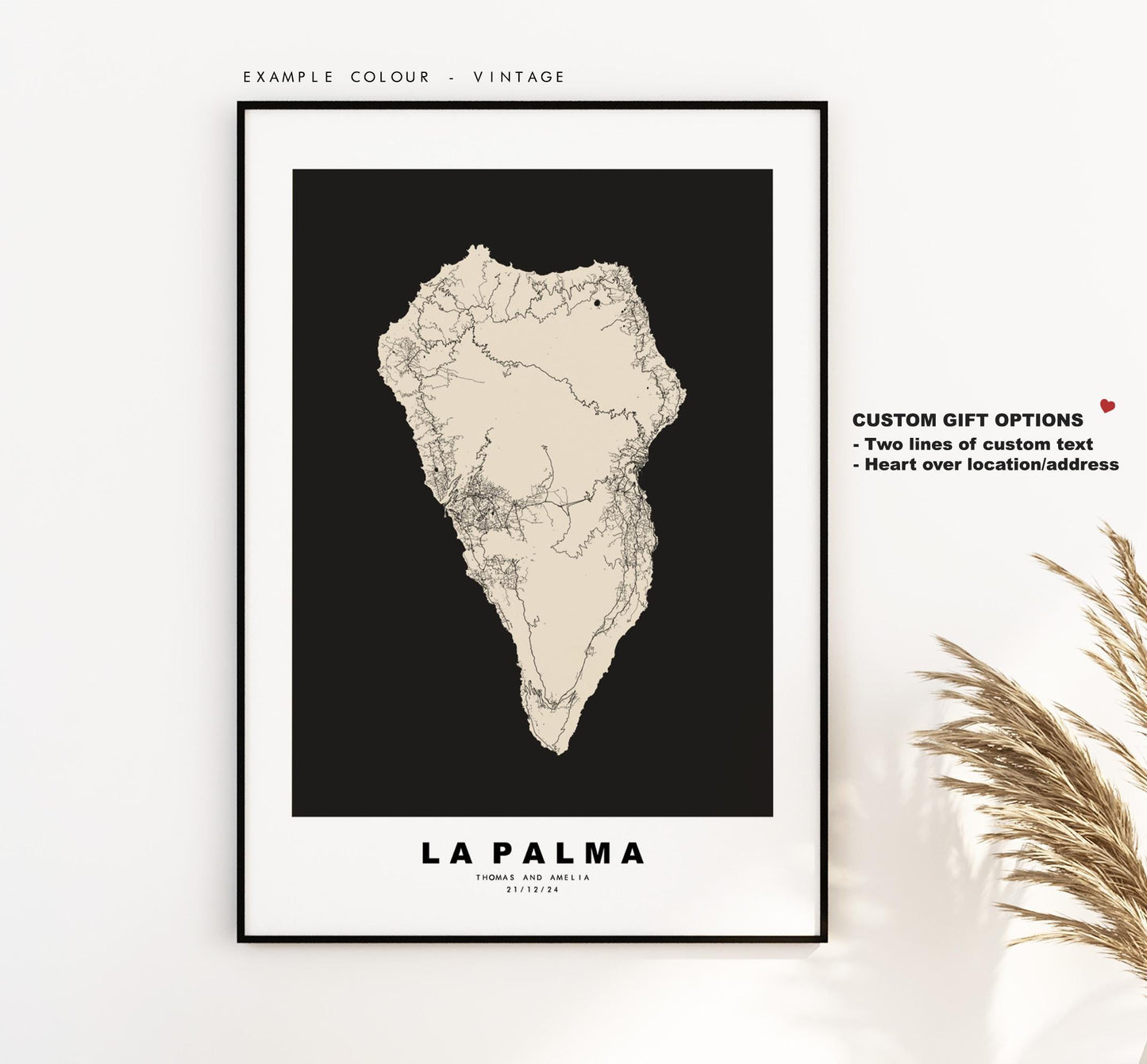 La Palma Map Print - Map Poster - Map Art - Map Wall Art - Spain Maps - La Palma Print - Canary Islands Poster - Minimalist Map