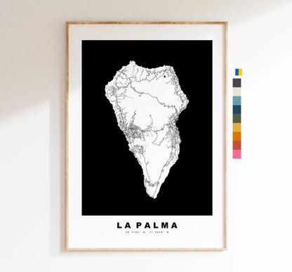 La Palma Map Print - Map Poster - Map Art - Map Wall Art - Spain Maps - La Palma Print - Canary Islands Poster - Minimalist Map