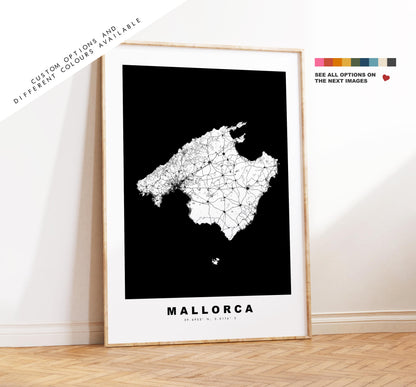 Mallorca Map Print - Map Poster - Map Art - Map Wall Art - Spain Maps - Majorca Print - Balearic Islands Poster - Minimalist Map