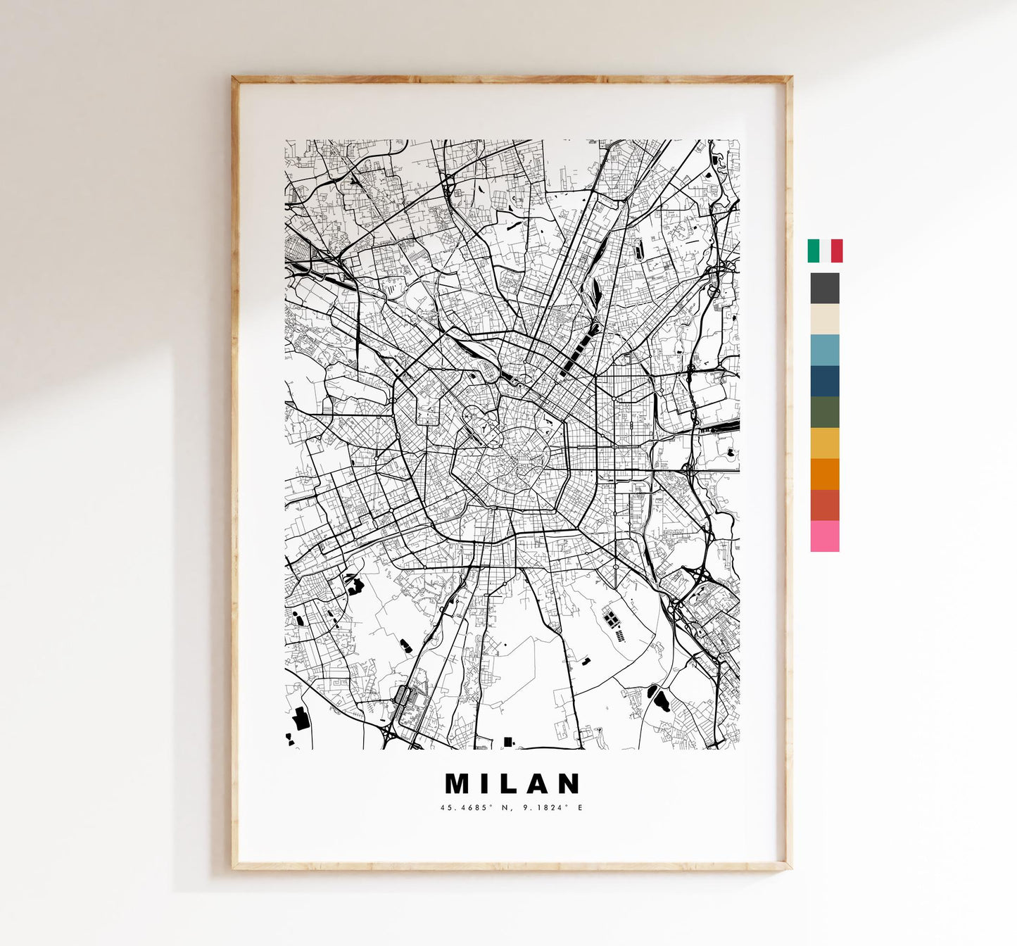 Milan Map Print - City Map Poster - Map Art - Map Wall Art - Italy City Maps - Milan Print - Milan Poster - Minimalist City Map